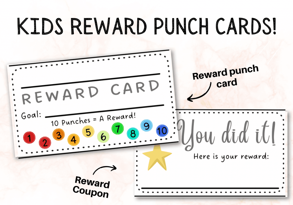 Printable reward punch cards for kids â motivation for mom