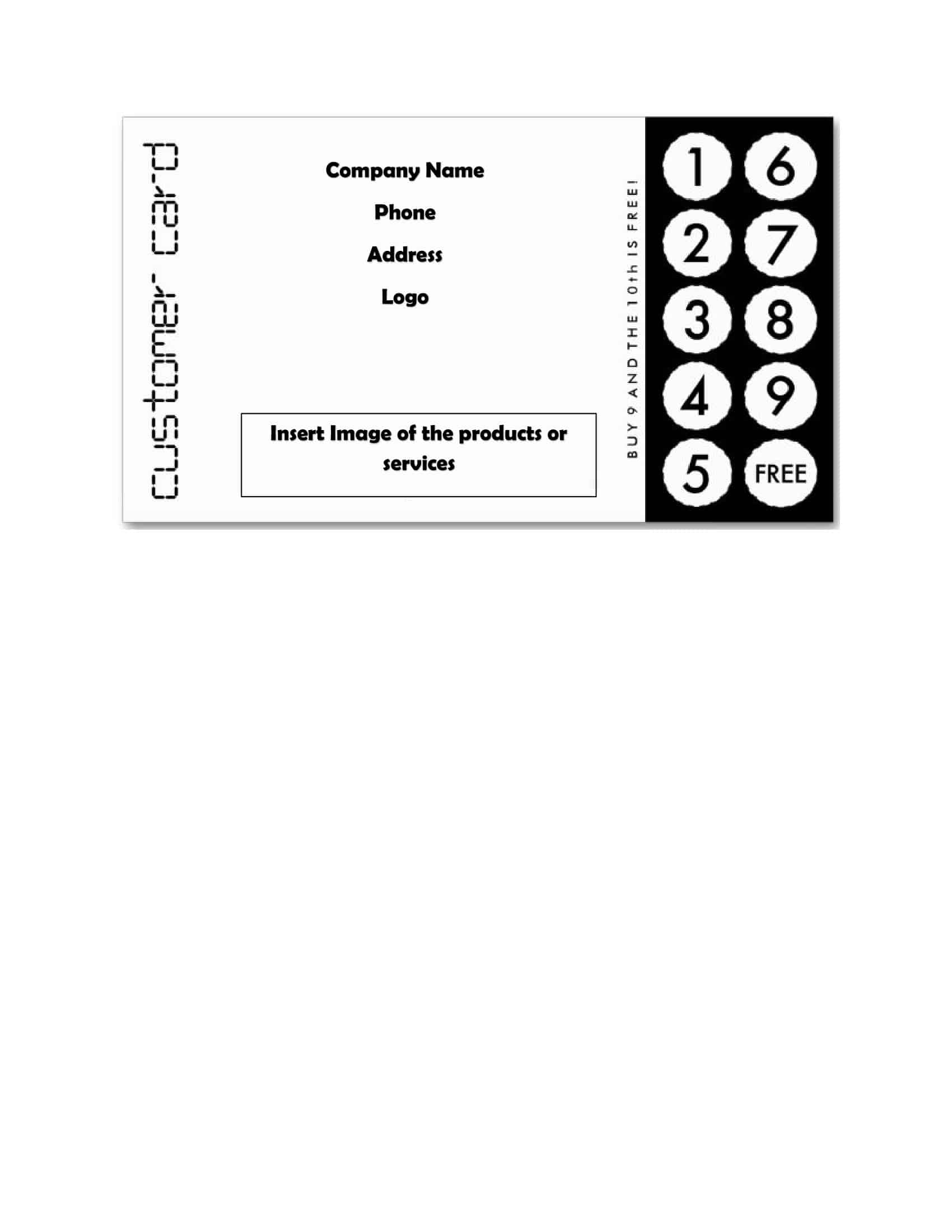 Free printable punch card templates pdf word