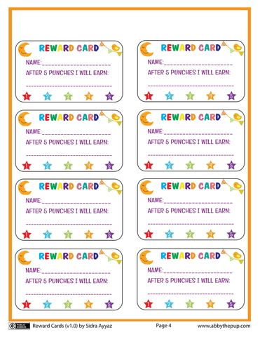 Reward cards templates free printable papercraft templates