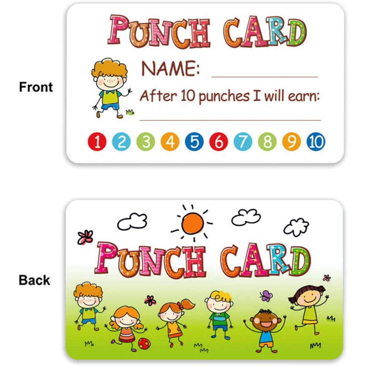 Pc punch card incentive reward card tudent name tag for kid chool attendance claroom homework progre tracking card