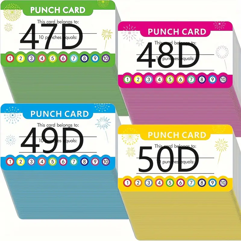 Color perforation student classroom behavior learning reward card