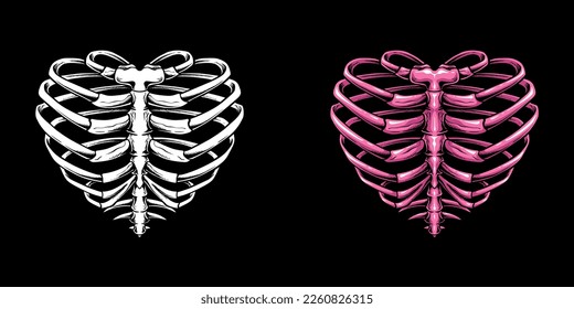 Heart rib cage photos and images