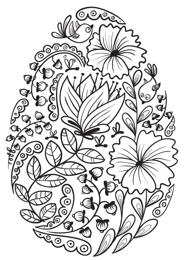 Easter eggs coloring pages printable for free download