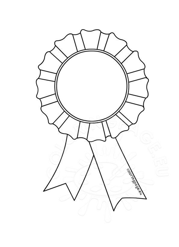 Award rosette template coloring page