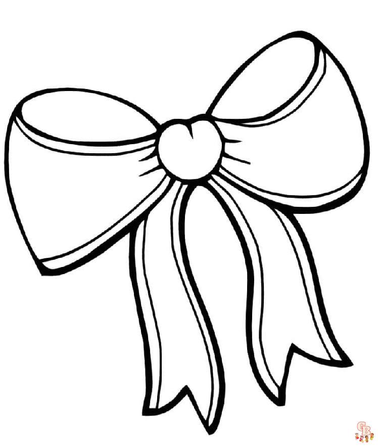 Printable bow coloring pages free for kids and adults