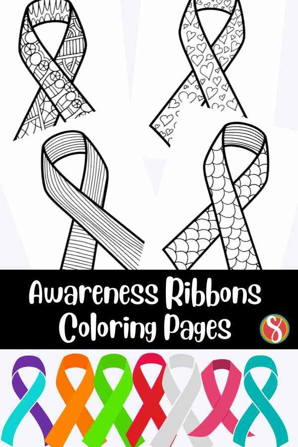 Free awareness ribbon coloring pages â stevie doodles