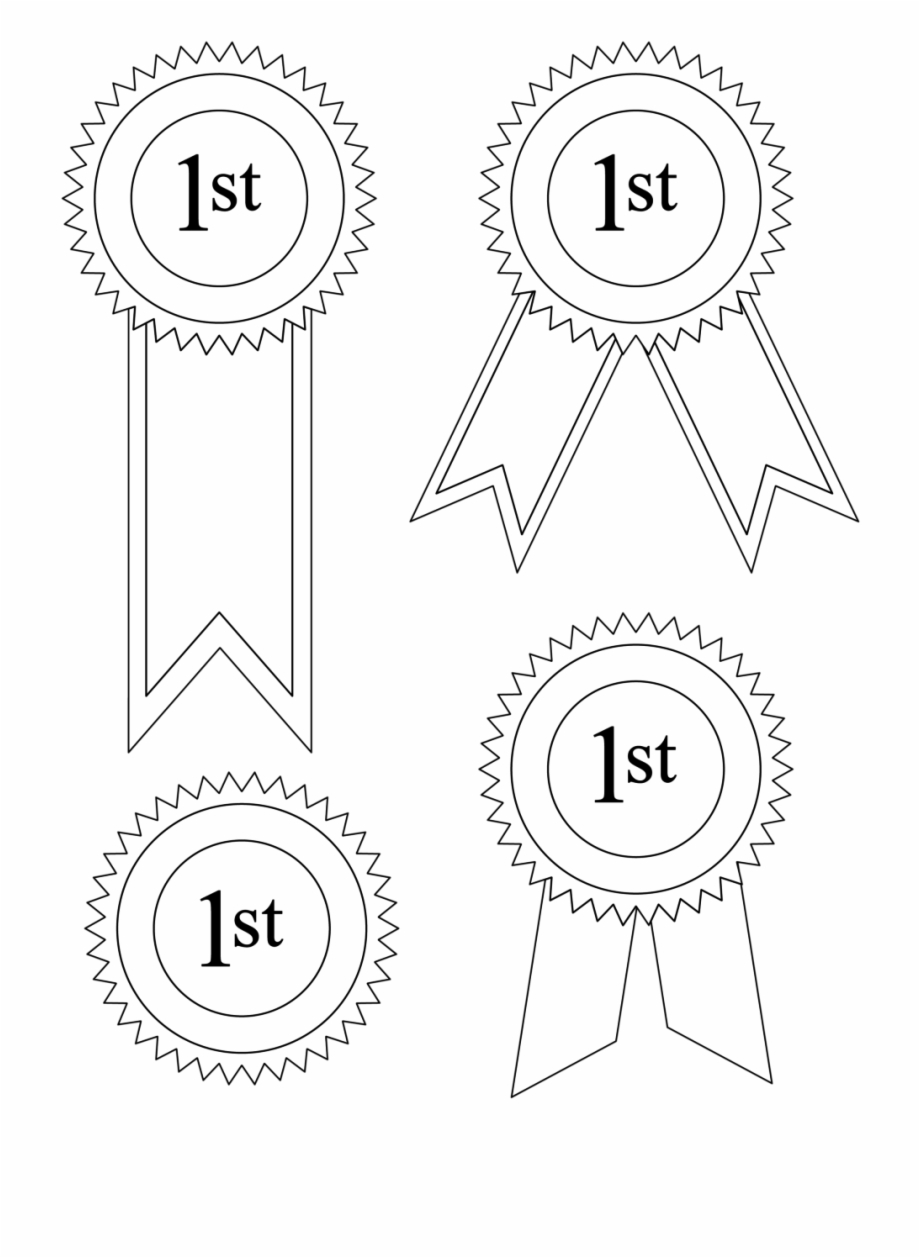 Blank award ribbon coloring sheet printable coloring first