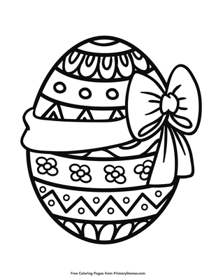 Egg wrapped up in a ribbon coloring page â free printable pdf from