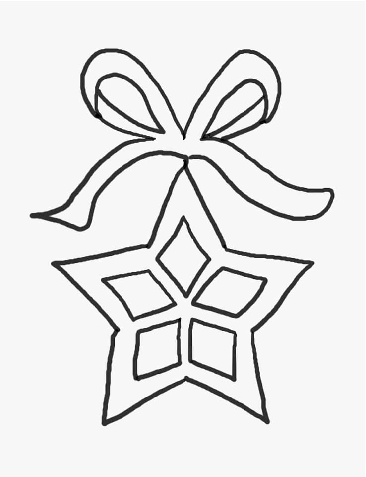 Star with ribbon coloring page