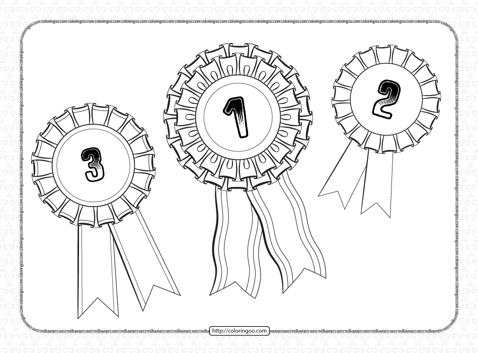 Printable first second third place rosettes ribbons