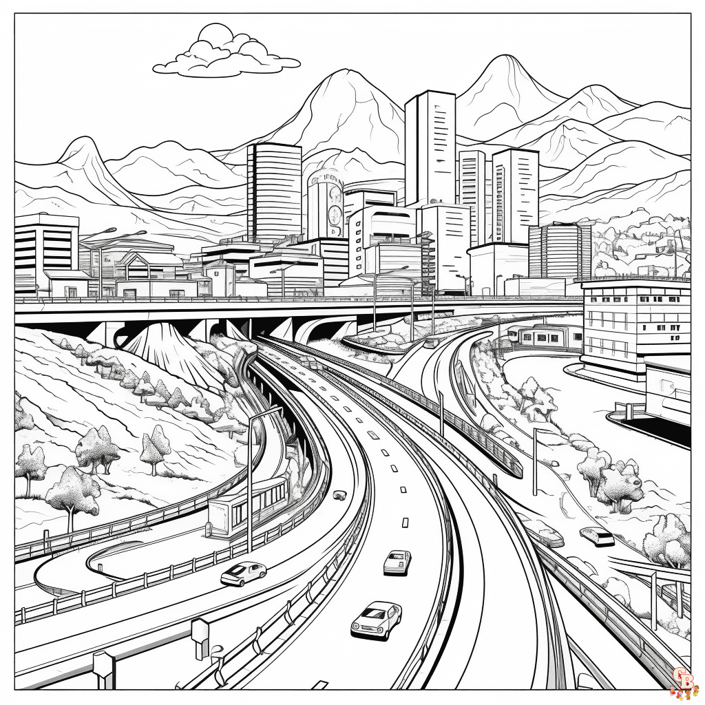 Printable road coloring pages free for kids and adults