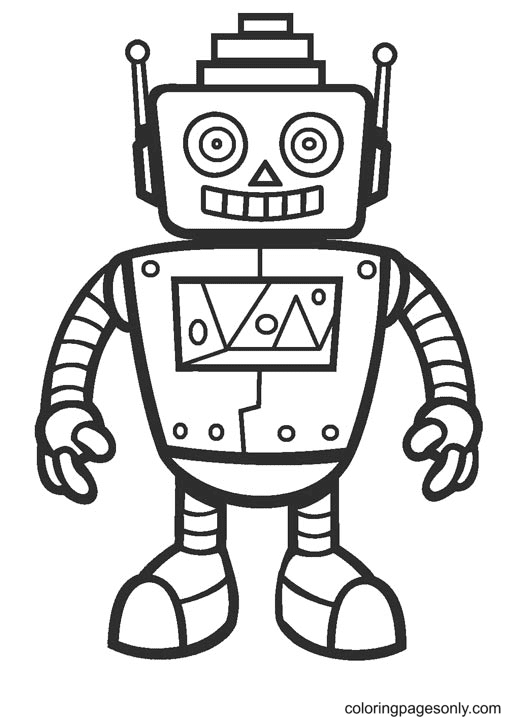 Robot coloring pages printable for free download