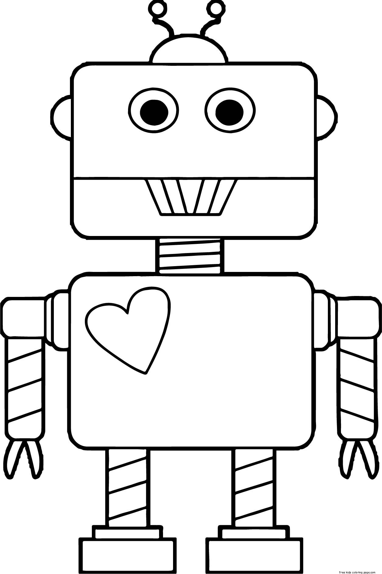 Robot coloring page to print out