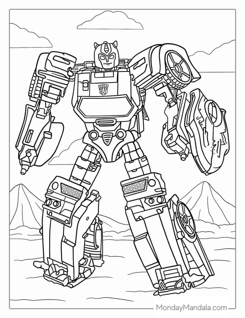 Robot coloring pages free pdf printables