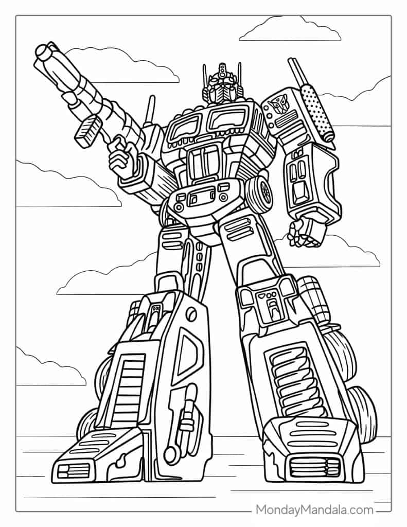 Robot coloring pages free pdf printables