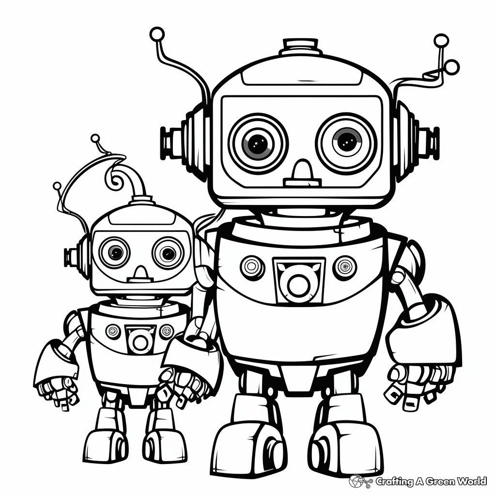 Robot coloring pages