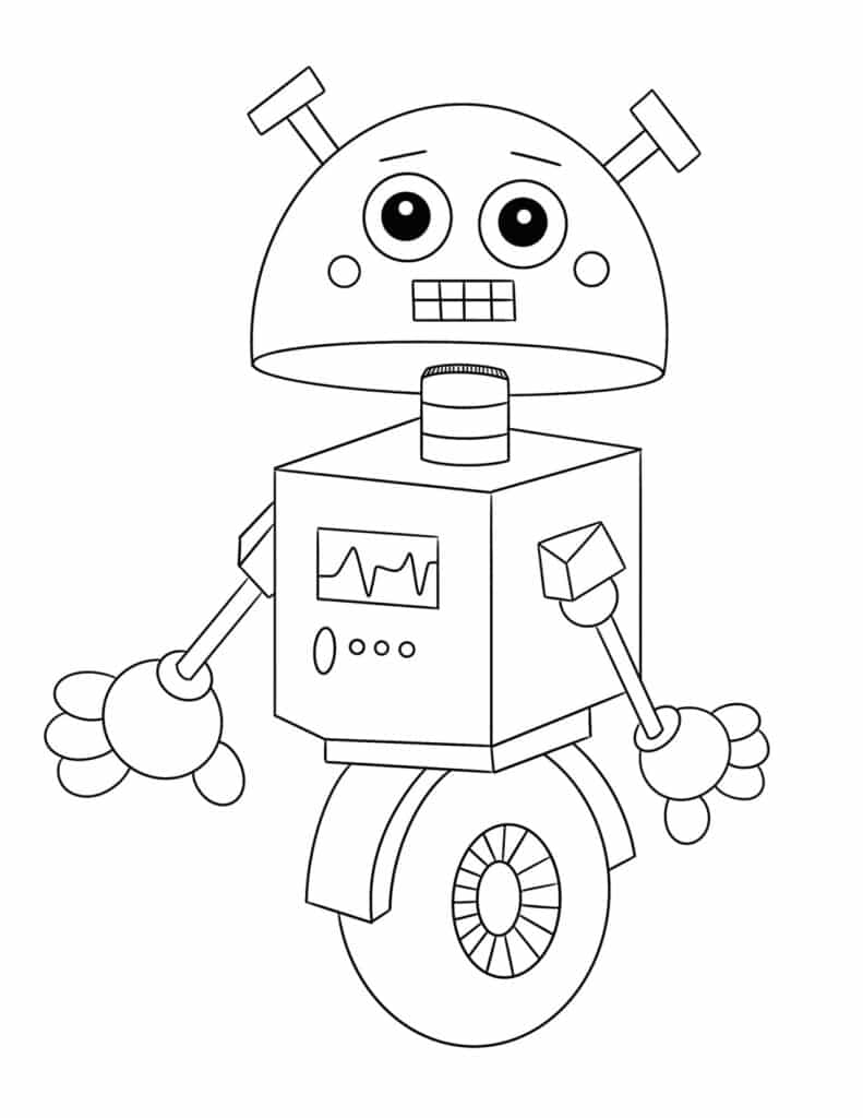 Free robot coloring pages for kids â the hollydog blog