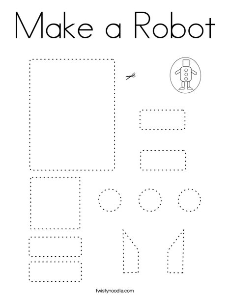 Make a robot coloring page