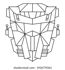 Printable coloring page robot face pattern stock vector royalty free