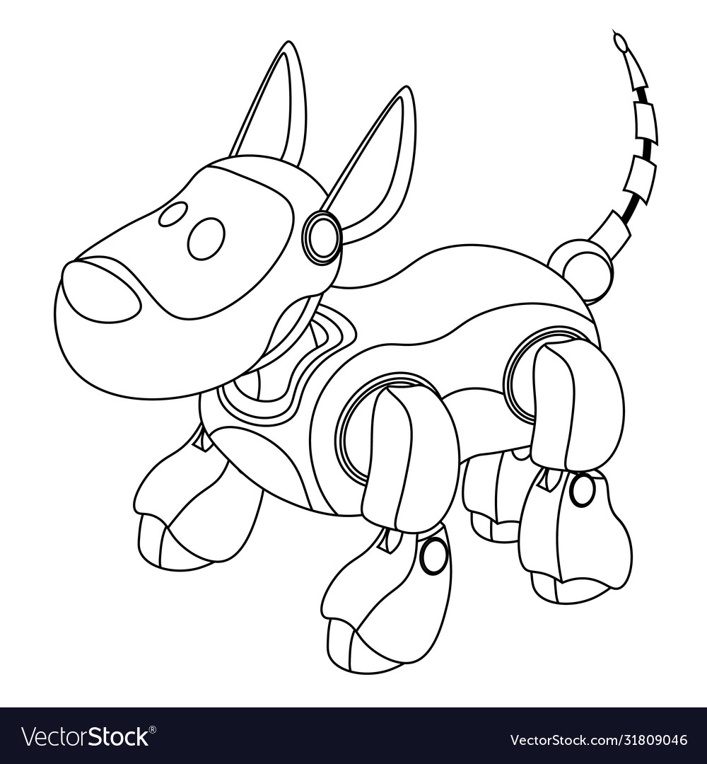 Coloring pages for robot dogs on theme royalty free vector