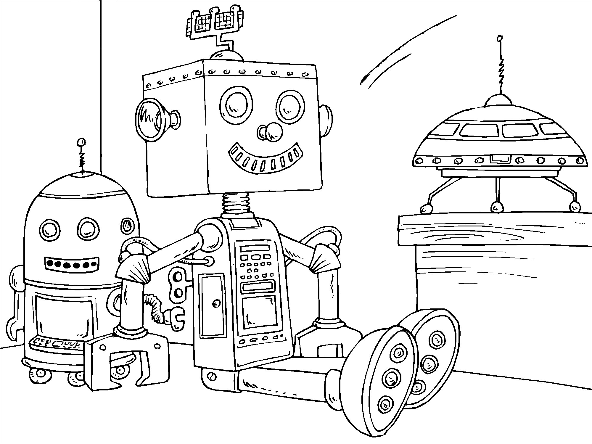 Free printable robot coloring pages for kids