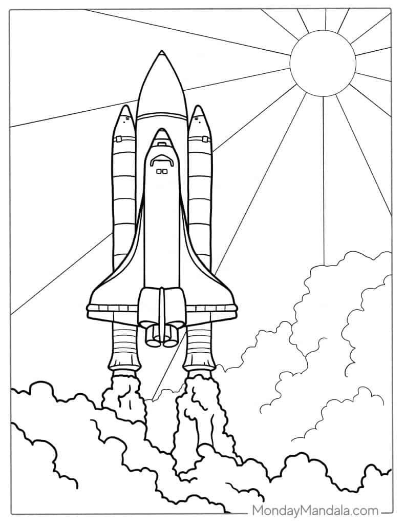 Rocket coloring pages free pdf printables