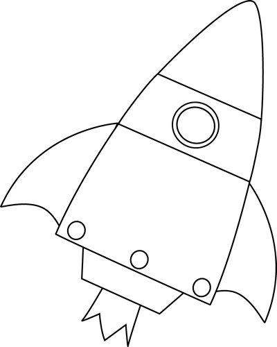 Black and white rocket blasting off blasting off clip art painting for kids coloring pages