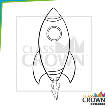 Rocket clipart â space clipart â color and black white by classcrown