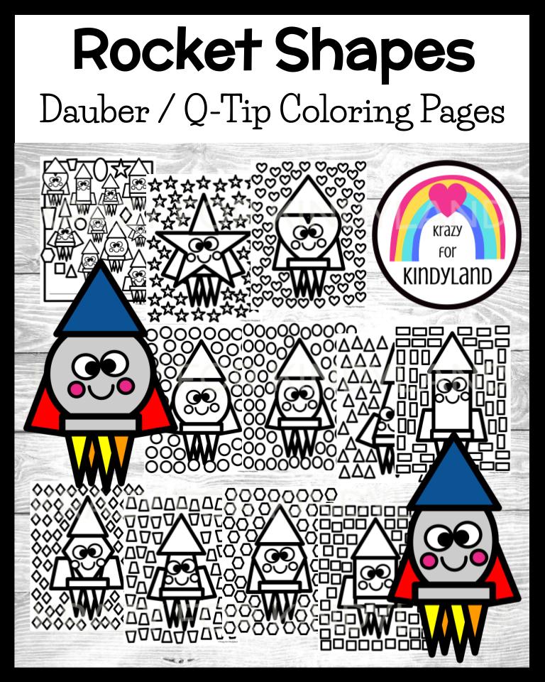 Rocket shapes outer space coloring pages dauber q