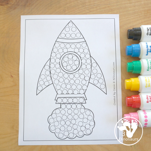 Free rocket ship fine motor mat printables dinosaurs