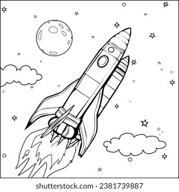 Thousand colouring pages rockets royalty