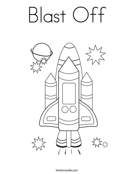 Blast off coloring page