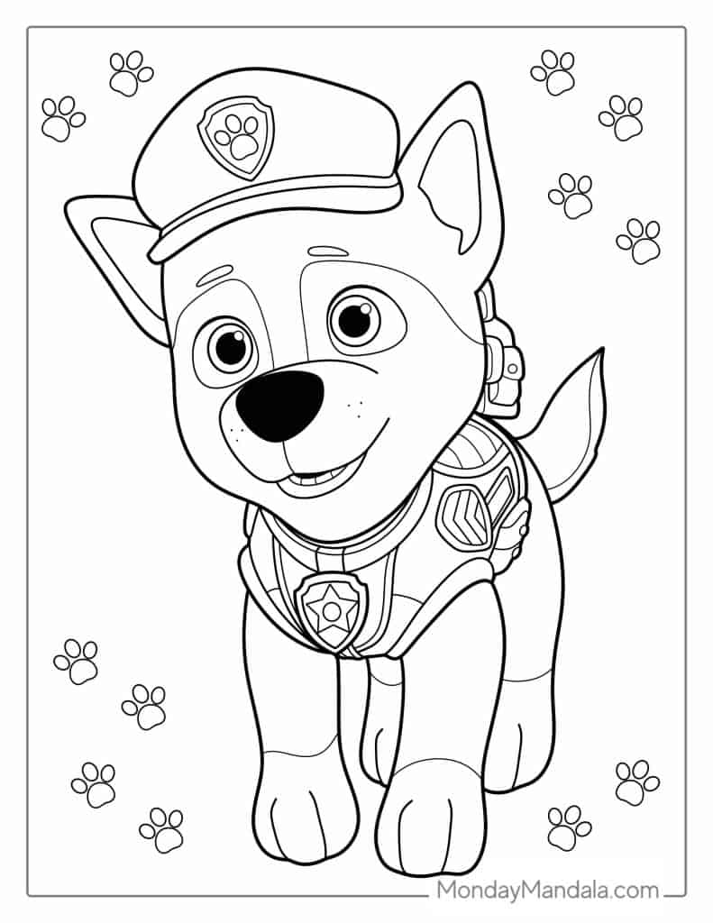 Paw patrol coloring pages free pdf printables