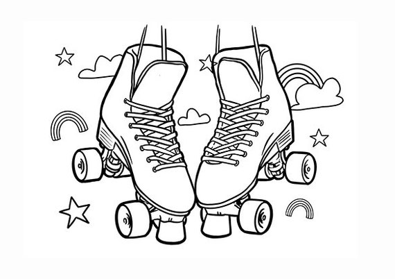 Roller skates colouring pages pdf download pages