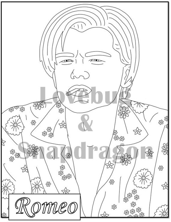 Romeo and juliet digital coloring book instant print pdf indoor activity art therapy coloring pages romance