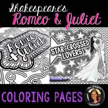 Romeo juliet shakespeare coloring pages by tracee orman tpt