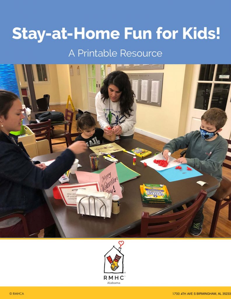 Fun at home with the activity book ronald mcdonald house charities of alabama