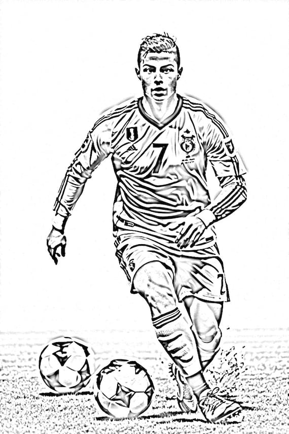 Ronaldo printable coloring pages book of unique pages soccer football for adults kids favourite personality hd quality