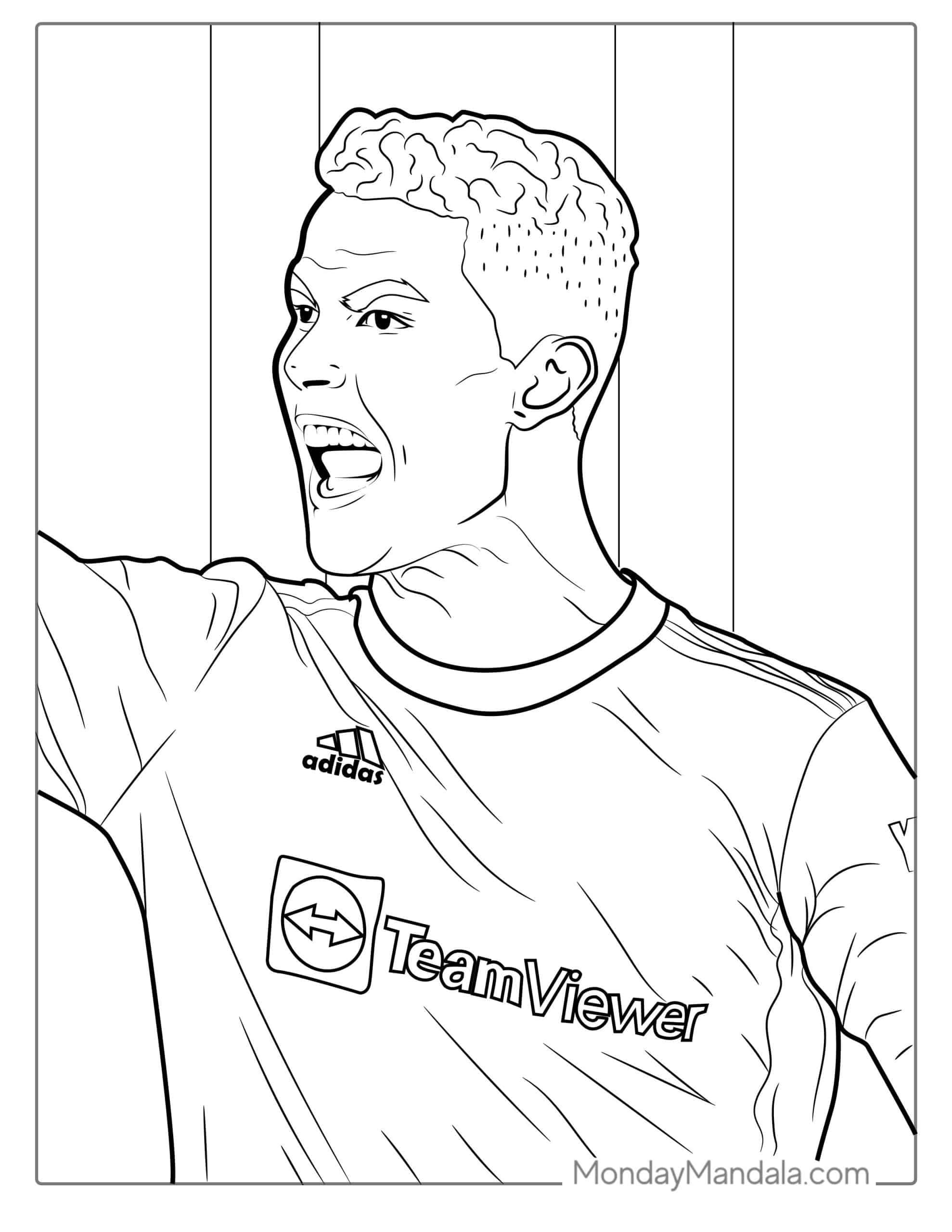 Ronaldo coloring pages free pdf printables cristiano ronaldo ronaldo coloring pages