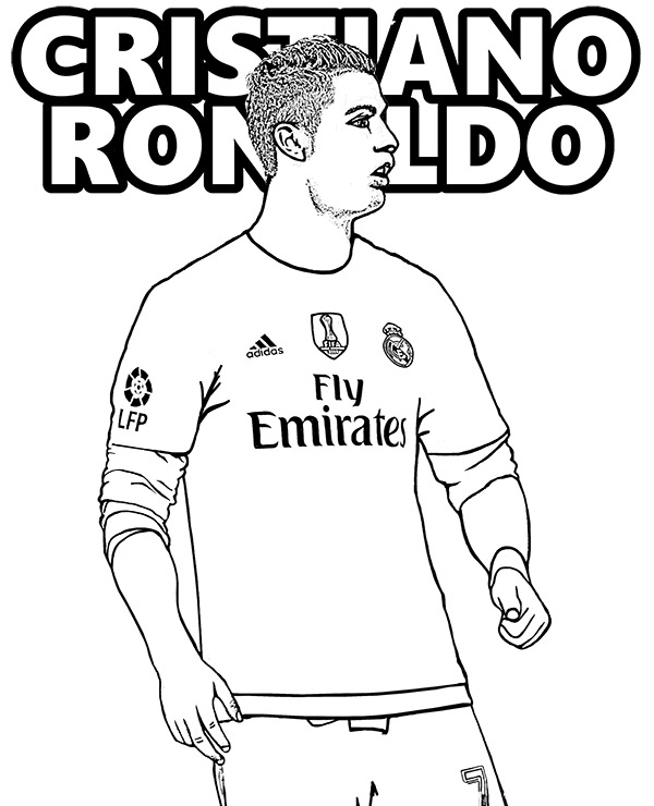 Free coloring page cristiano ronaldo portugal real madrid