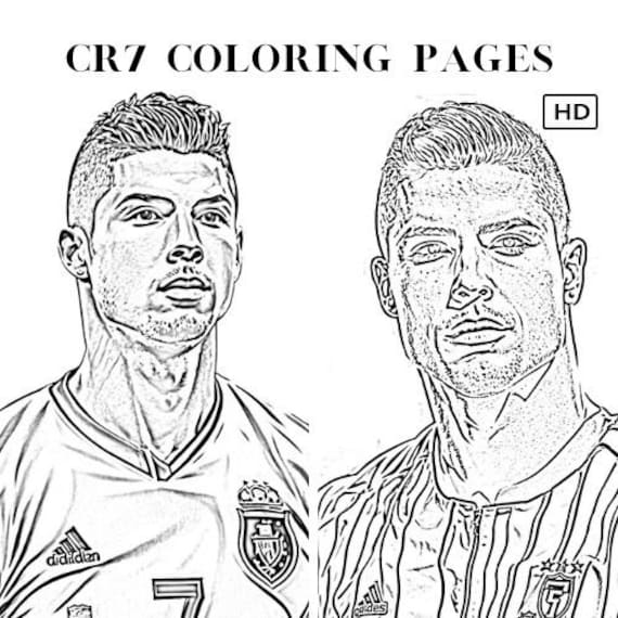 Printable coloring page ronaldo cr sketch book art for adults favourite character drawing download now