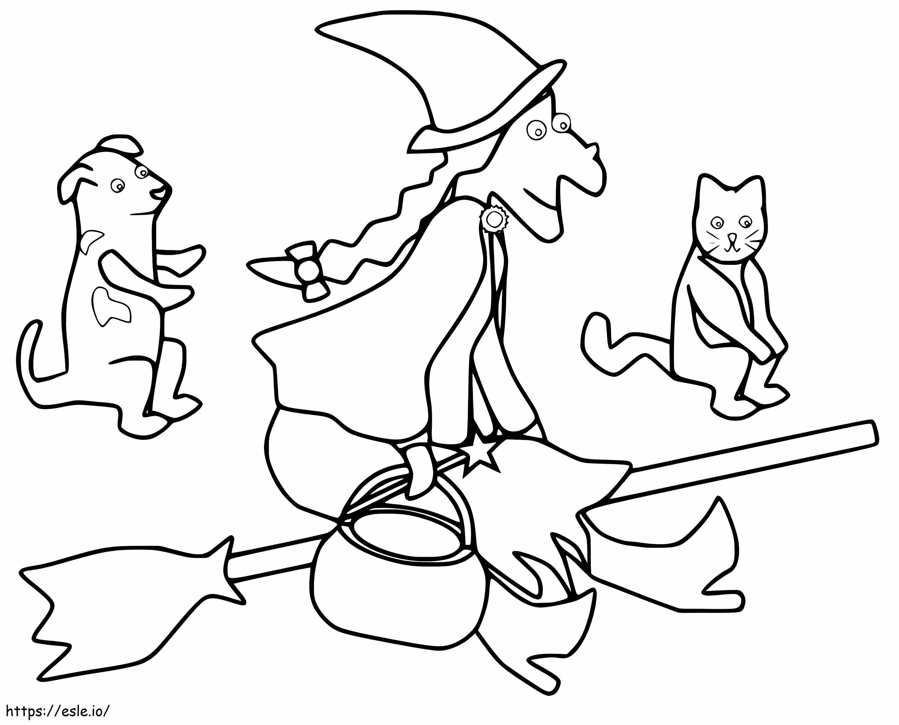 Room on the broom coloring page