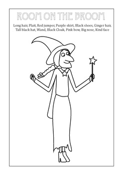 Room on the broom witch vocabulary match printable by fun in the sun