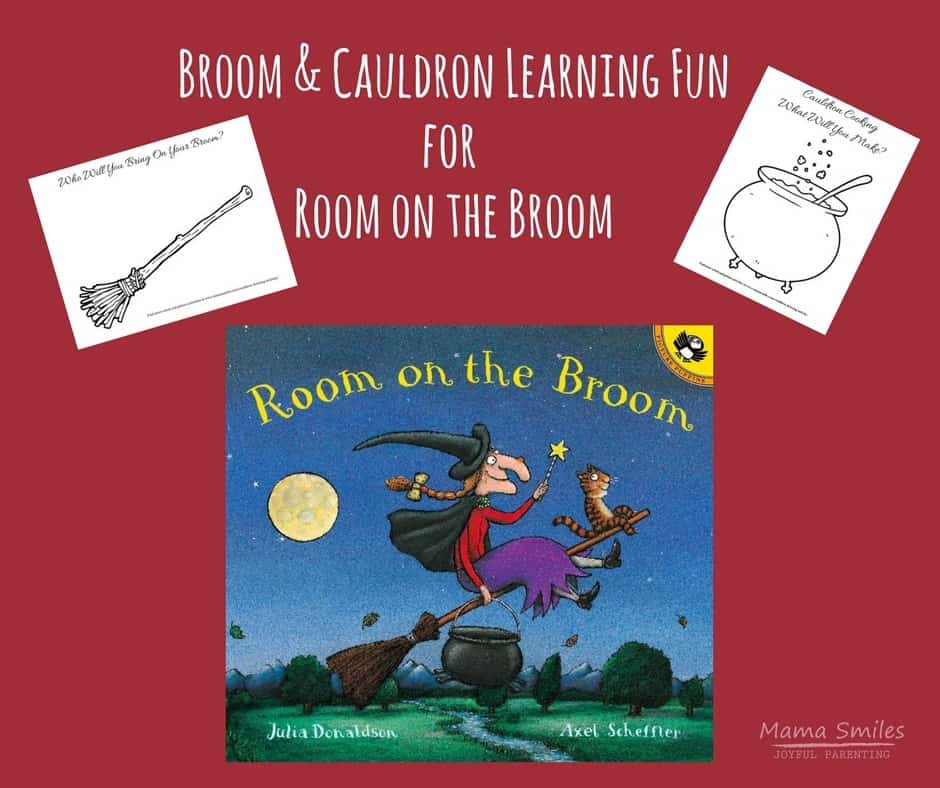 Broom and cauldron drawing activity for room on the broom