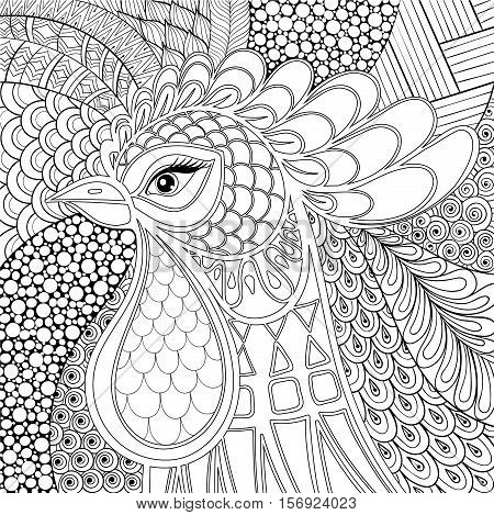 Zentangle rooster vector photo free trial bigstock