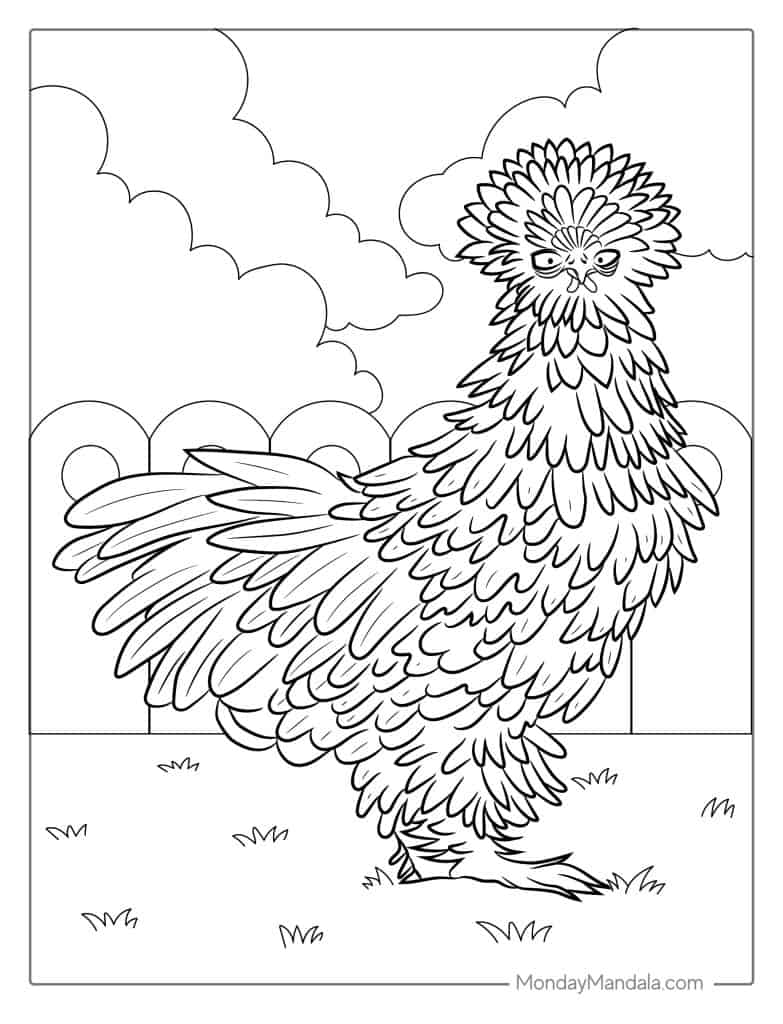 Chicken coloring pages free pdf printables