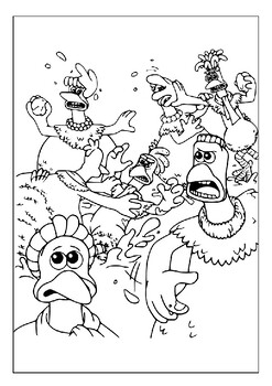 Keep your kids entertained for hours with printable chicken run coloring pages