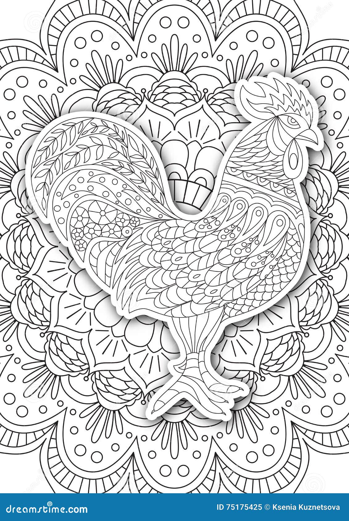 Printable coloring book page for adults