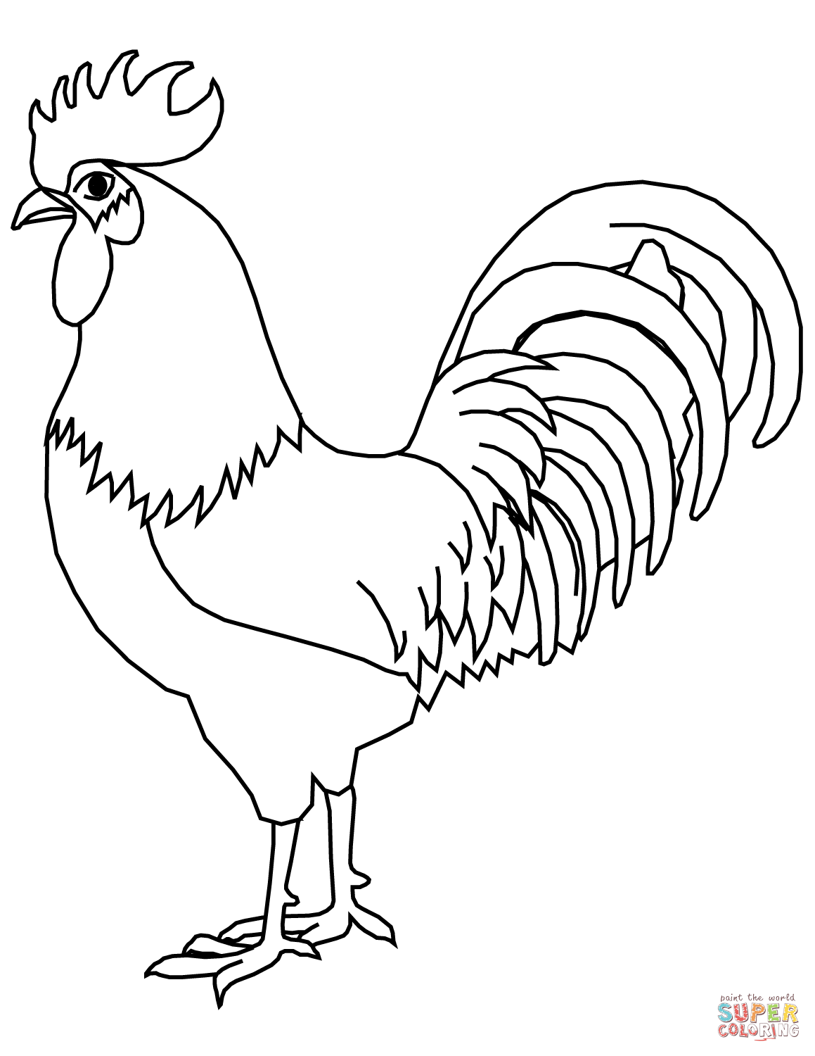 Rooster coloring page free printable coloring pages