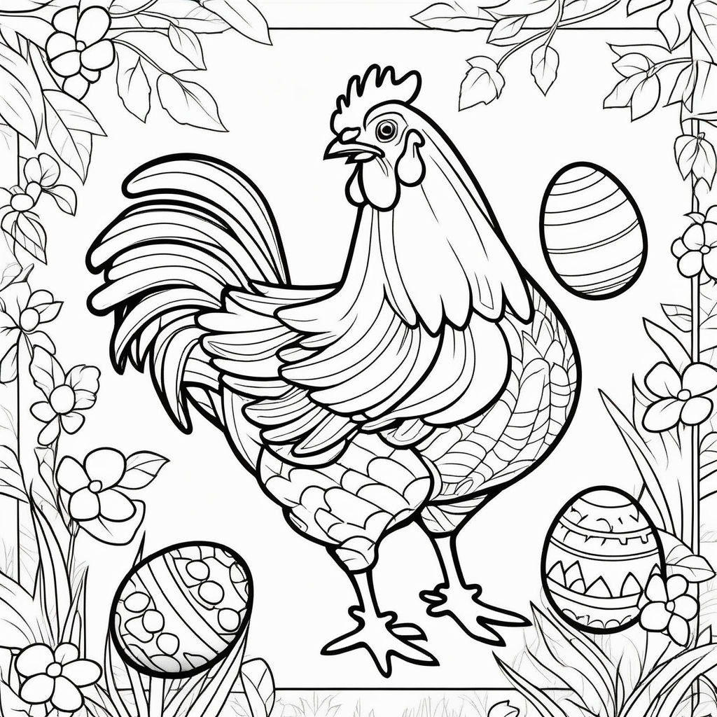 Colouring book page easter